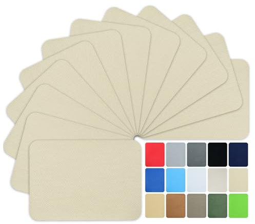 WILDREEDS Premium Quality Fabric Iron on Repair Patches 100% Cotton Iron on Patches for Clothing Inside & Outside Strongest Glue 3 by 4-1/4 (7.5 cm x 10.5 cm)-Beige
