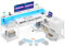 Coleshome Tavolo da Gaming con Luci LED RGB, Scrivania Angolare con 7 Cassetti e Ampio Spazio di Archiviazione, Scrivania a Forma di L Reversibile con 2 Prese, Bianco, 179.5×135.5cm
