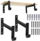 2 Pcs Soporte Estanteria Pared, Soportes para Estantes de Pared, Escuadras para Estanterias, Escuadras Metalicas Negros, Soportes Estantes de 90 Grados con Ganchos para Oficina Casa Estante(205mm)