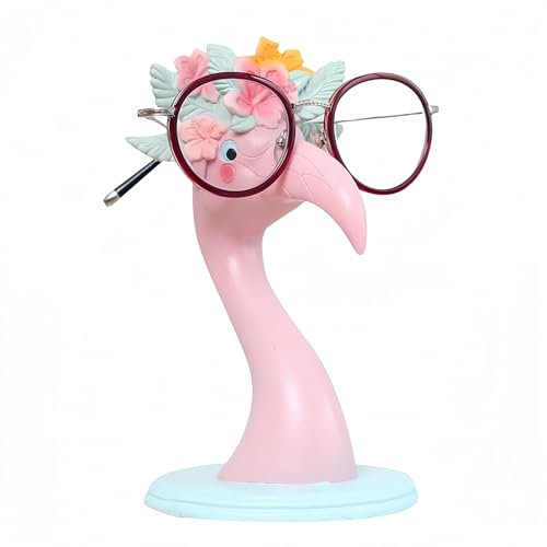 AMJDGEU Brillenrahmen Netter Tier Brillenhalter für Home Office Schreibtisch Dekoration Geschenk (Flamingo)