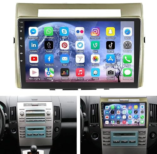 Aublinto Car Stereo Android 14 2+ 32G Kompatibel Für Toyota Corolla Verso 2003-2009 Autoradio Wireless Carplay 9'' 2 Din Android Auto GPS NAVI WiFi BT RDS