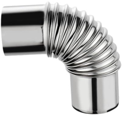 Baoblaze Boiler Heater Elbow Vent Exhaust Pipe, Stainless Steel Connector 6cm Diameter Chimney, Easy to Install, for Kitchen Bathroom