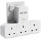 Multi Plug Adapter, Mscien 3 Way UK Plug Extension Socket with 315 Degree Rotation, Wall Power Strip Surge Protector Extender without Cable Plug Adaptor For Home, Office, Dorm