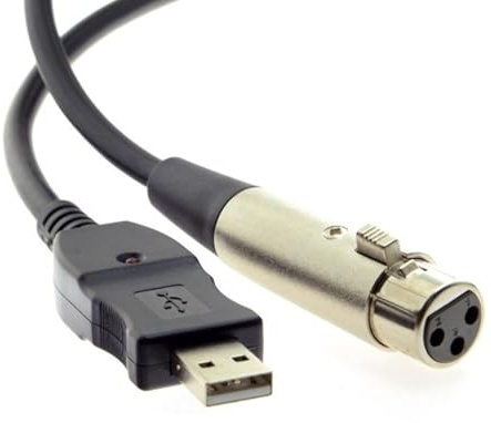 KAHDGSS Cable De Micrófono USB Macho A 3 Pines Cable Enlace Sonido para Grabar Karaoke E Instrumentos Función Plug and Play para Micrófonos Karaoke O Grabación