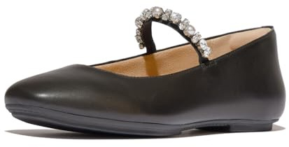 Fitflop Women's Delicato Pearls-and-Crystal Leather Ballet FlatsBallet Flat