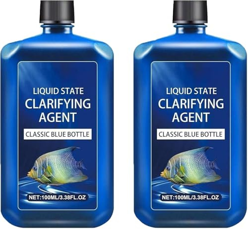 2 Unidades de clarificador para purificar el Agua de acuarios de Agua Dulce, aclara el Agua turbia de la pecera, Agente clarificante líquido, fórmula Segura y Suave, Mantiene el Agua cristalina