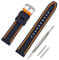 VINBAND Bracelet Montre Remplacer Silicone Bracelet Montre Bicouche Bicolore - 20mm, 22mm, 24mm, 26mm Caoutchouc Montre Bracelet avec Acier Inoxydable Boucle (26mm, Orange)