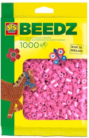 Ses 00708 Bügelperlen 1000 Stück Pink, 36+ Mond.