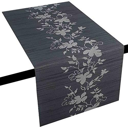 DecoHomeTextil Heimtextilmanufaktur Miami 3D Druck Tischläufer Tablerunner Breite 40 cm Länge und Farbe wählbar Grau 40 x 160 cm