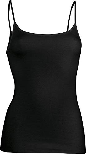 Nina von C. Bio Damen-Unterhemd mit Spaghettiträgern schwarz Größe 44