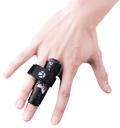 Kuangmi Finger Sleeve Unterstutzung Protector und Verletzungen beim Sport 1 Stuck (Black, L/XL)