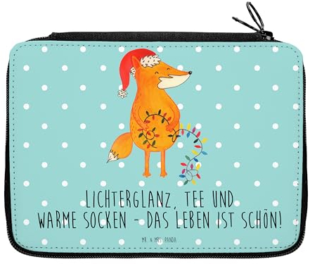 Mr. & Mrs. Panda Bleistiftetui Fuchs Weihnachten - Geschenk, Winter, Schlampermäppchen, Heiligabend, Federmäppchen, Federtasche, Mäppchen, Nikolaus, Füchse, Weihnachtsmann, Schreibetui