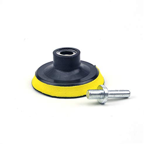 TOOLSTAR Hook & Loop Backing Pad, 3-inch Sanding Pad 75mm Orbital Sander Polisher Sanding Pad Include 6mm Thread and Drill Attachment for Diamond Polishing Pads
