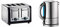 Dualit 4 Slot Architect Toaster, Stainless Steel & 72905 Architect Kettle, 1.5L, Black trim body