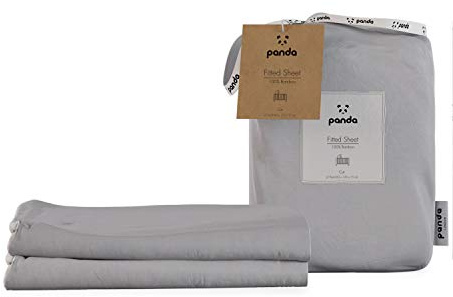 Panda® Kids Cot Bamboo Fitted Sheet - 2 Pack, 120 x 60 cm, Quiet Grey | Soft, Breathable, Hypoallergenic, Gentle on Skin, Luxury High Thread Count, Moisture-Wicking, Baby & Toddler Comfort