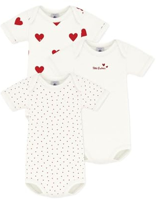 Petit Bateau Bodies à Rayure Manche Courte (Lot de 3) Bébé Fille, Variante 1, 18 Mois