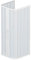 Cabine de douche 80 x 100 x 80 modèle Dora à 3 côtés réductibles double porte avec ouverture centrale à soufflet en PVC de couleur blanche