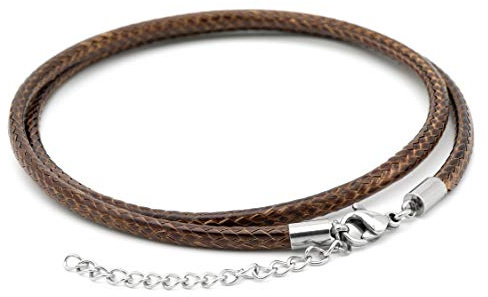 NaturSchatulle Kunstlederkette mit Edelstahl Verschluss 2-3mm diverse Farben 45-50cm Lederkette Ohne Anhänger DIY Schmuck Halskette Leder Basteln