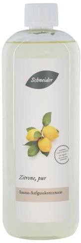 Saunabedarf Schneider Sauna Aufguss Konzentrat - Zitrone Pur, wohltuender Saunaaufguss & langanhaltendes Dufterlebnis mit naturreinen, ätherischen Öle, 1000ml
