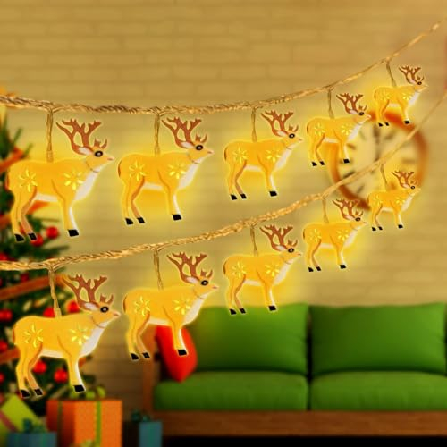 1,5m 10er Weihnachten Lichterketten,LED Weihnachtsbaum Lichterkette,Marokkanische LED Lichterkette,Warmweiß Lichterkette Innen Weihnachten,Lämpchen Led Lichtervorhang,Led Metal Deko Weihnachten