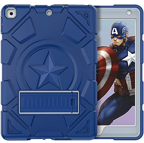 TIMISM Funda resistente a prueba de golpes para iPad (10.2 pulgadas, 2021/2020/2019) con soporte, diseño de dibujos animados para niños, compatible con iPad de 9ª/8ª/7ª generación