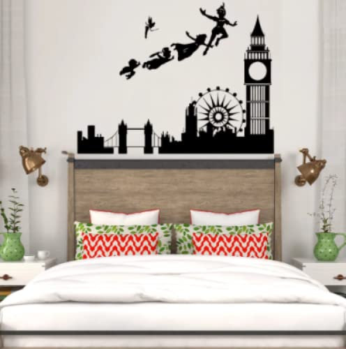 Wall Stickers For Kids Rooms Decal Peter Pan London Cartoon Pirate Mural Children Boys Nursery Bedroom Home Decor Modern73cmx56cm