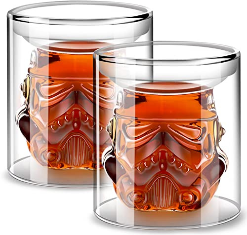 Creative Whisky Sobriety Glasses, Whiskey Carafe, Flask Carafe for Wine, vodka, Scotch, Bourbon, Liquor - 150ml Gifts for Men, 2 pcs