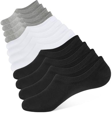 CLOSEMATE 6 Paires Chaussettes Invisibles Homme Femme 35-38 39-42 43-46 | Socquettes fines et élastiques, Tissu respirant et extensible, Talon et orteils renforcés, Design silicone antidérapant