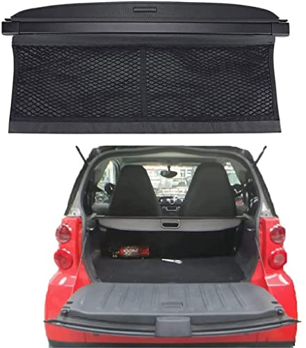 TOYSPY Laderaumabdeckung Auto Kofferraum Schutz Abdeckung Cargo Cover für Smart 451 Fortwo 2007-2014,Einziehbare Kofferraumabdeckung Rollo Hutablage zubehöR