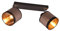 Reality Leuchten Spotbalken Davos R81552041, Metall Schwarz matt, Schirme Stoff Taupe/Schwarz/goldfarbig, exkl. 2x E14