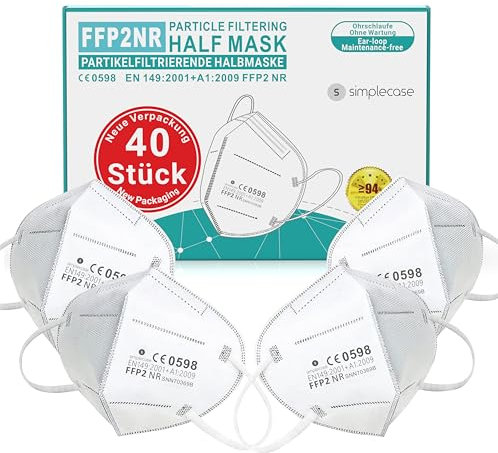 Simplecase 120 Stück FFP2 Maske, Atemschutzmaske, Partikelfiltermaske