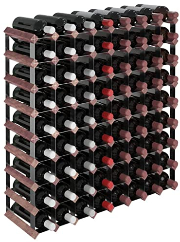 Gecheer Mobile,Portavino,Portabottiglie Vino,in Legno Massello di Pino,Marrone,72 Bottiglie,80x22,5x80 cm,Mobile Porta Bottiglie Vino Moderno