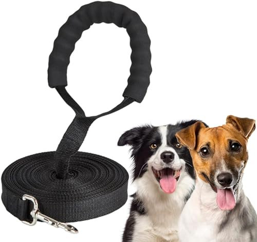 Comfen Longe pour Chien - Longe Chien 5m 10m 15m 20m 30m Laisse pour Chien, Laisse de Dressage avec Poignée pour Chiens (5M)