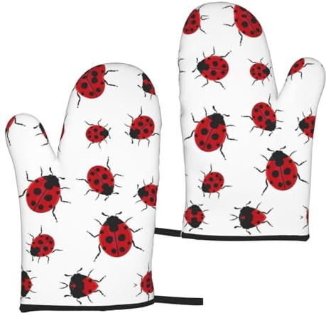 Ladybug Lot de 2 gants isolants pour four micro-ondes pour barbecue et pâtisserie