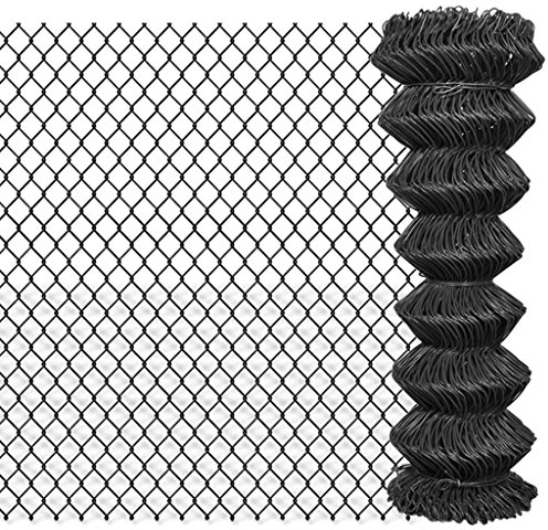 Maschendrahtzaun, 15 x 1,25 m PVC-beschichteter Stahl, Gartenzaun for Garten, Geschäftsgrundstück, Freilaufgehege