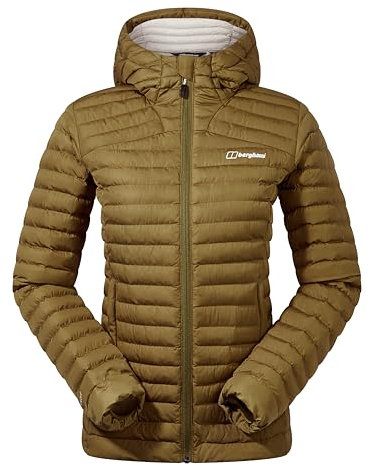 Berghaus Women's Nula Micro Synthetic Insulated Jacket | Lightweight | Warm | Water Resistant Coat | Puffer Jacket, Oak Moss, 12