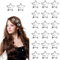 YPYMOD 20 Pièces Pinces à Cheveux en Forme d'Étoile, Y2k Métal Pince Accessoires Décoratifs Clips Mignon Cheveux Barrette à Paillettes pour Femmes Filles Enfants(Argenté)
