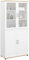 IDMarket - Vitrine Buffet Haut H. 176 cm vaisselier VITO 4 Portes Blanc et Bois