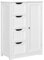 Yaheetech Bathroom Floor Cabinet Free Standing Storage Unit Wooden Cabinet Cupboard with 4 Drawers & 1 Door, Adjustable Shelf, White