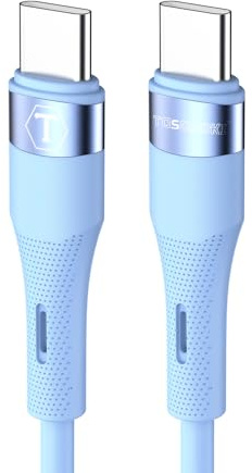 Tosomoki - 1M Type C to Type C Cable, USB C to USB C PD Fast Charging Charger Lead for Samsung Galaxy S21 Ultra S20/Note 20 5G/Note10,iPad Pro 2021,MacBook,Google Pixel4/3a - Blue