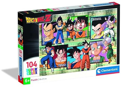 Clementoni - Puzzle per Bambini 104 Pezzi Supercolor, per Bambini 6+ Anni, Illustrazione con Personaggi dal Cartone Dragonball Z, Idea Regalo, Made in Italy, 38x27 cm, 25032