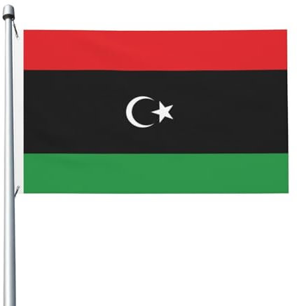 Libysche Flagge, 90 x 152 cm, doppelseitige Flagge, robustes Banner für den Innen- und Außenbereich, ideal für Innen- und Außendekoration