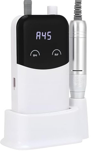 Professional Electric Nail File 45000 RPM Adjustable Speed,Nail Drill Rechargeable Type-C ABS Material, Portable Fast Heat Dissipation for Acrylic Gel Nails, Salon Home DIY 8H-15H