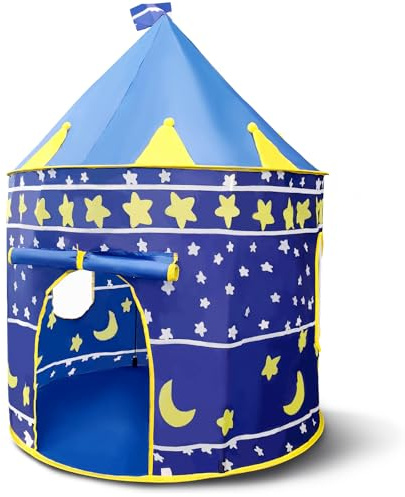 KORIMEFA Spielzelt für Kinder, Spielzelte Portable Play Teepee Indoor und Outdoor Geschenk für Kinder Geburtstag Geschenke (Marineblau)