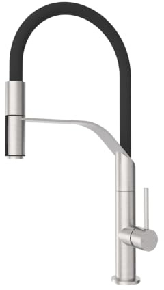 Wasserhahn Küche Ausziehbare, YardMonet Hochdruck Küchenarmatur mit Brause | Zwei Wasserstrahlarten Armatur Küche, Einhebel Mischbatterie Küche 360° Schwenkbar, Gebürsteter Edelstahl