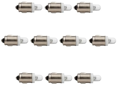 10 Stück BA7S LED 6V 12V AC DC kaltweiß warmweiß rot Tachobeleuchtung Instrumenten Cockpit Hobby (warmweiß, 12 Volt)