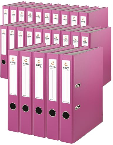Büro-Ordner Eazy A4 | Schmal, Rosa | Einfachheit, Ordnung und Langlebigkeit in zwanzig Farben und drei Breiten