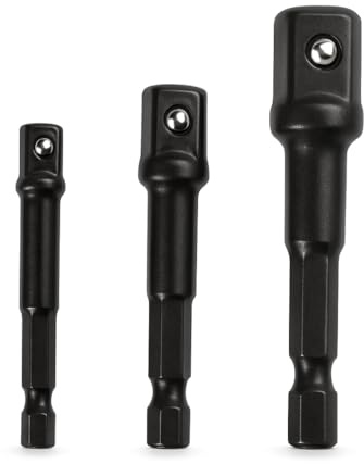 Stecknuss Adapter bit set 3 teilig 1/4 3/8 1/2 für Drehmomentschlüssel, bohrer set, steckschlüssel bithalter, ratsche Akkubohrer