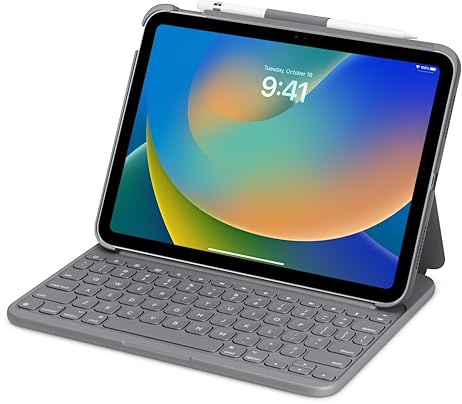 Logitech Slim Folio (for iPad 7-9 Generation) (QWERTY English) Graphite (Renewed)