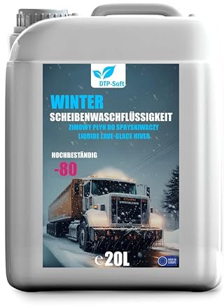 Winter Scheibenfrostschutz bis -80°C 20L/20 liter - Frostschutz Scheibenwaschanlage fertig gemischt - Klarsicht Scheibenreiniger für Auto entfernt Salz und Schmutz